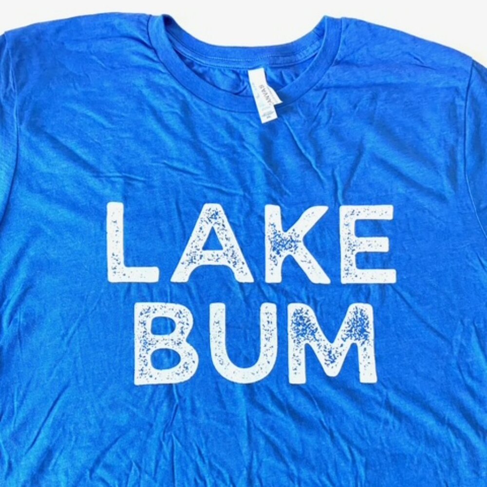 "Lake Bum" Blue XXL Adult NWOT T-Shirt